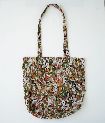 floral polka dot tote bag
